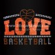 Love Basketball Rhinestone Heat Transfer Glitter Vinyl